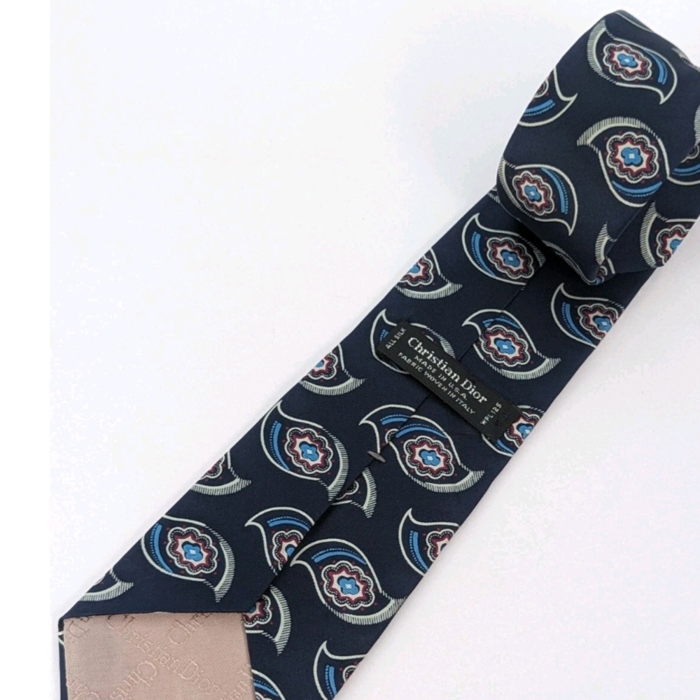Dior Blue Paisley Silk Tie